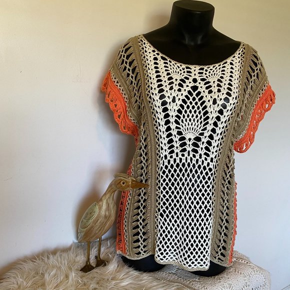 Chico's Tops - Chico's Crocheted Overlay Blouse